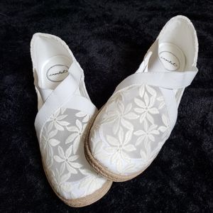 White lacey delicate closed sandals,bride,church